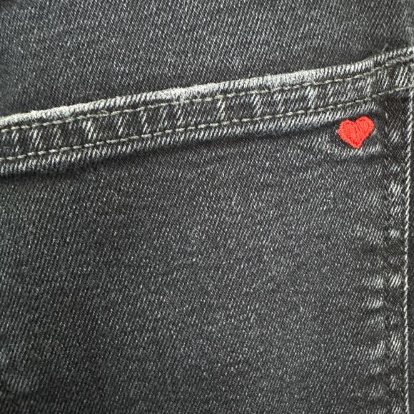 Anthro Sundry Womens Ankle Straight Jeans Size 28 Embroider Stars Washed Black - Picture 9 of 12